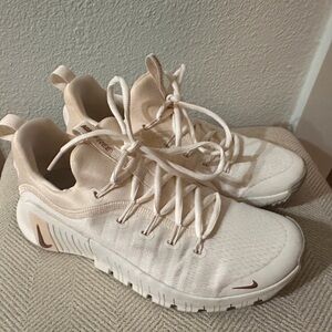 Nike Women's Neutral Cream Athletic Sneakers with Light Tan Accents